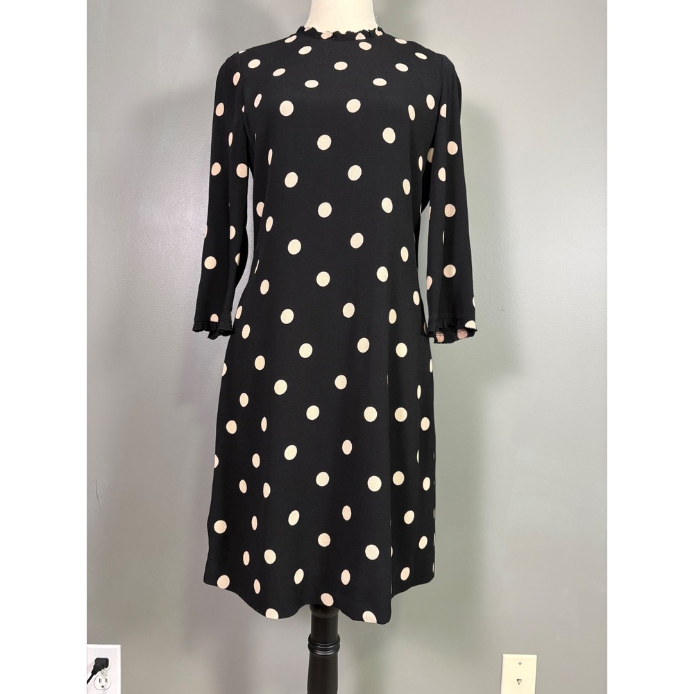 Kate Spade Polka Dot Shift Dress S Ruffle Coquette Work Going Out Party Retro - Picture 2 of 9